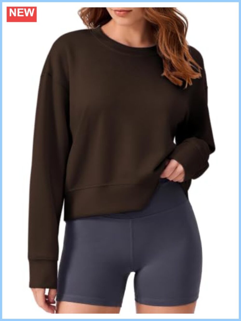 Women's Cropped Sweatshirt Crew Neck Long Sleeve Buttery Soft